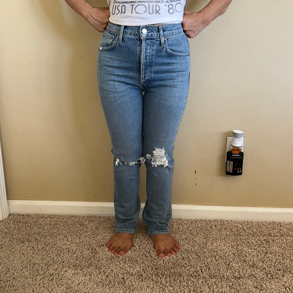 Agolde Riley Distressed Jeans Size 24 - Picture 14 of 16